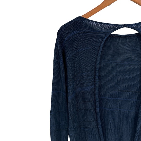 PICO VELA Sweater Bamboo Open Back Art Tunic Blue - Picture 5 of 7